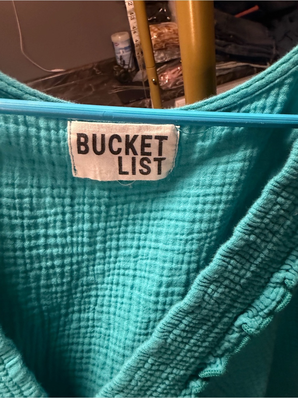 BUCKETLIST Turquoise Ruffle V-Neck Romper - Picture 4 of 10